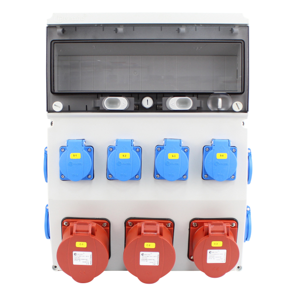 Stromverteiler (1x CEE 5pol 16A + 2x CEE 5pol 32A+ 8x Schutzkontakt 230V)