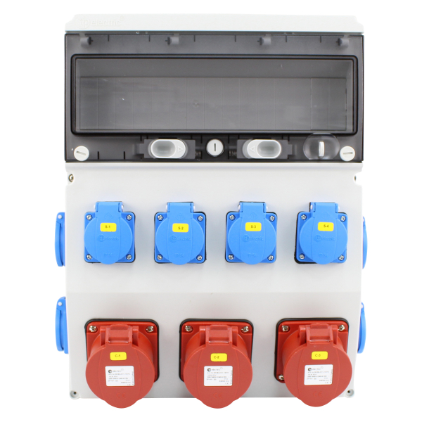 Stromverteiler (3x CEE 5pol 16A + 8x Schutzkontakt 230V)