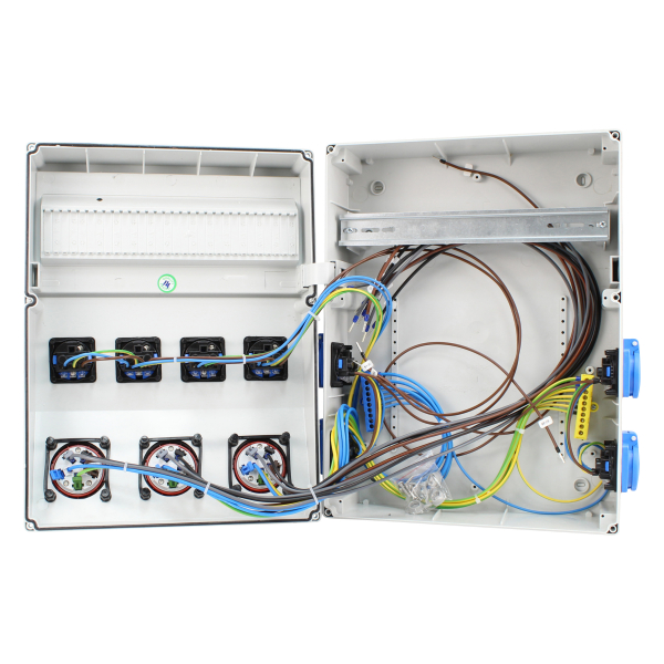 Stromverteiler (3x CEE 5pol 16A + 8x Schutzkontakt 230V)