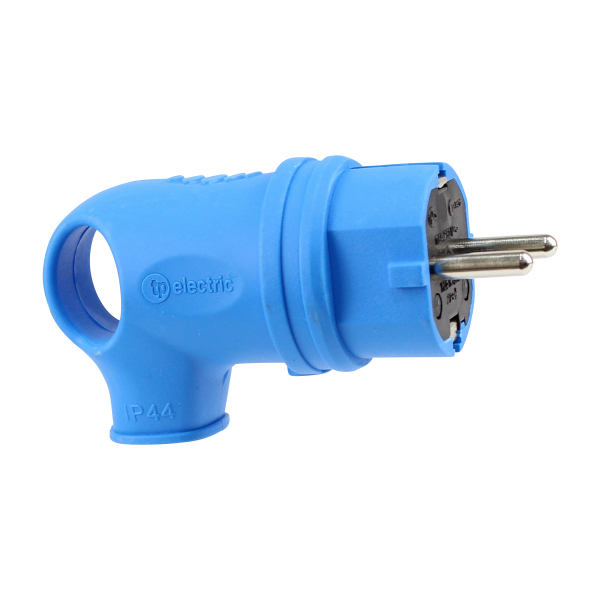 Schutzkontakt Gummistecker mit Griff IP44 (Blau)