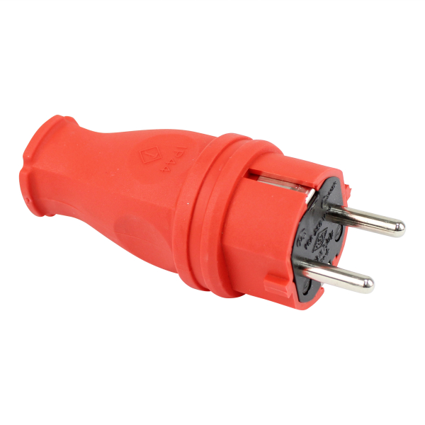 Schutzkontakt Gummistecker IP44 (Rot)