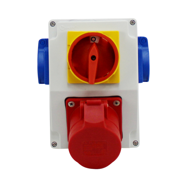 Stromverteiler mit Schalter (1x PCE CEE 16A + 2x PCE Schutzkontakt 230V)