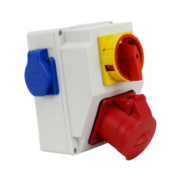 Stromverteiler mit Schalter (1x PCE CEE 16A + 2x PCE Schutzkontakt 230V)