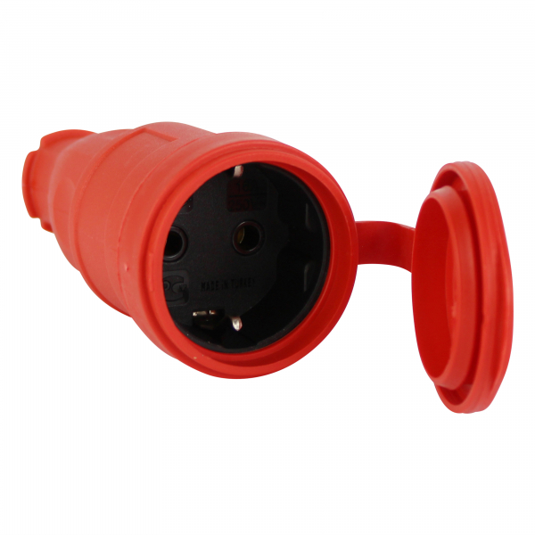 Schutzkontakt Gummikupplung IP44 in Rot