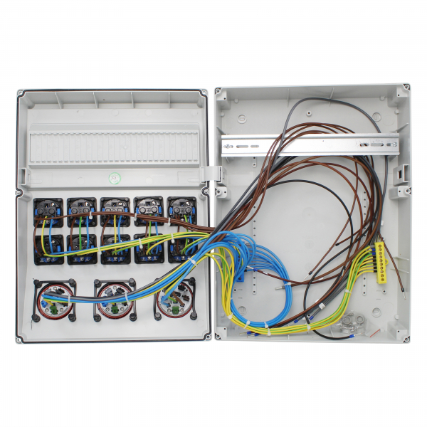 Stromverteiler (2x CEE 5pol 16A + 1x CEE 5pol 32A + 10x Schutzkontakt 230V)