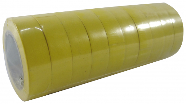 Elektroisolierband 10 Rollen / 15mm x 10m (Gelb)