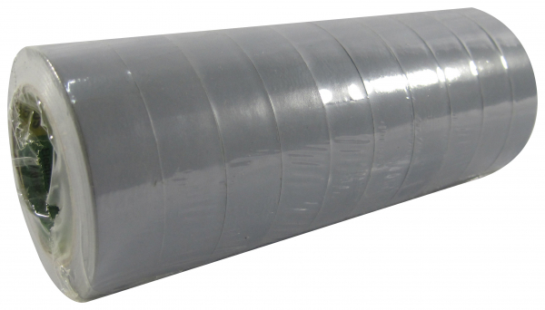 Elektroisolierband 10 Rollen / 15mm x 10m (Grau)