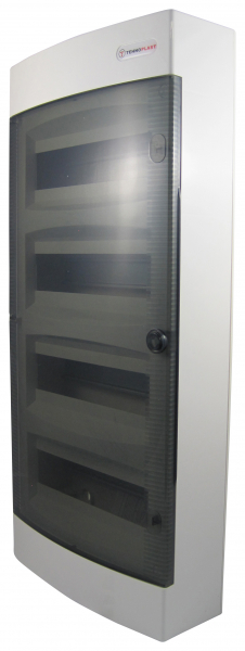 Sicherungskasten Aufputz IP40 4-Reihig 48-Module (Transparente Tür)