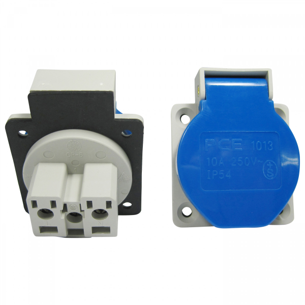 PCE Anbausteckdose mit Klappdeckel Schweizer Norm T13