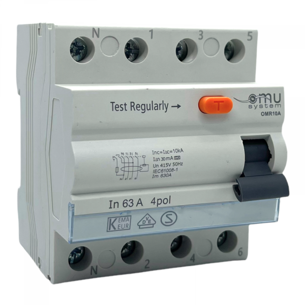 Fehlerstromschutzschalter 4-Polig 63A 30mA A-Typ 10kA