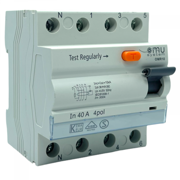 Fehlerstromschutzschalter 4-Polig 40A 30mA AC-Typ 10kA