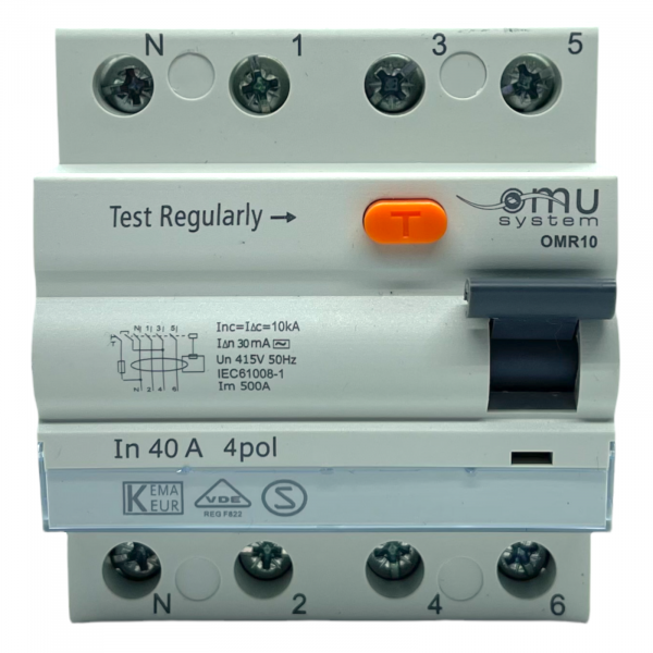 Fehlerstromschutzschalter 4-Polig 40A 30mA AC-Typ 10kA