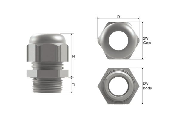 BIMED Kabelverschraubung PG System (PG36)