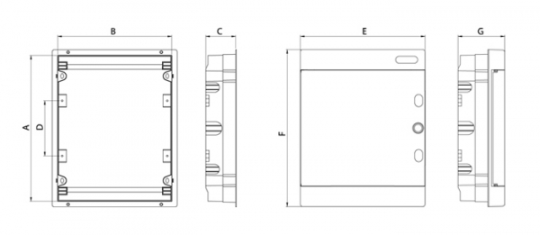 Sicherungskasten Unterputz IP40 1-Reihig 8-Module (Transparente Tür)